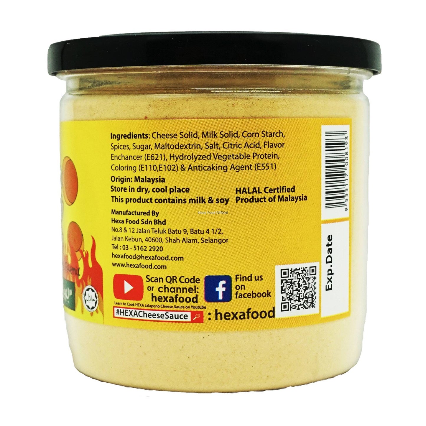HEXA HALAL Jalapeno Cheese Sauce Premix Powder 200gm