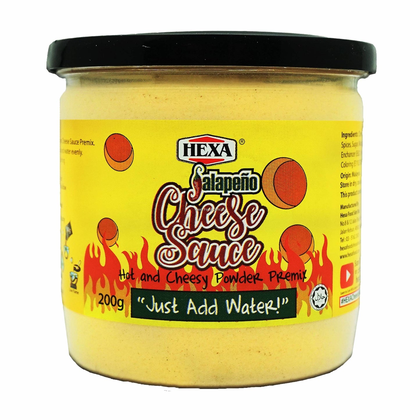 HEXA HALAL Cheese Sauce Premix (Original) + (Jalapeno) 200gm
