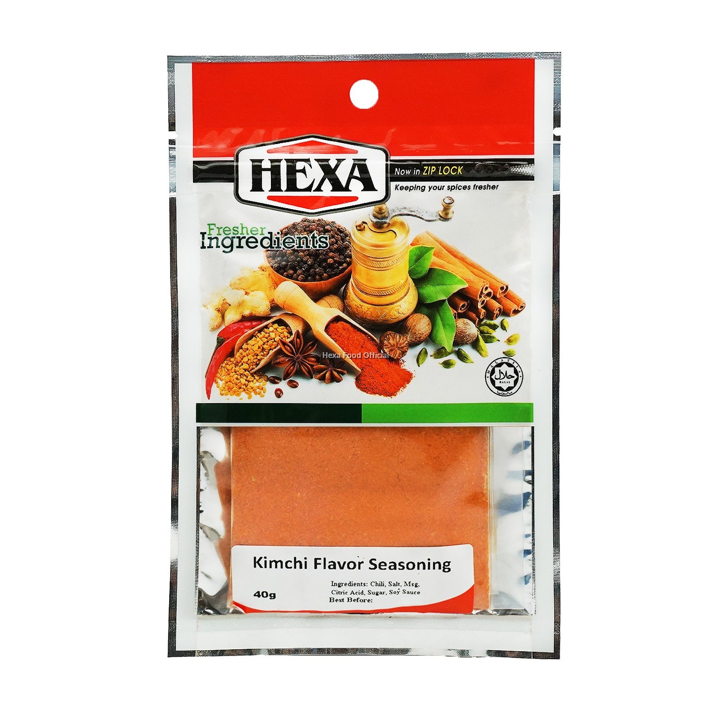 HEXA HALAL Kimchi 40gm + HEXA HALAL Cajun Spice 30gm + HEXA HALAL BBQ Flavor Seasoning 50gm