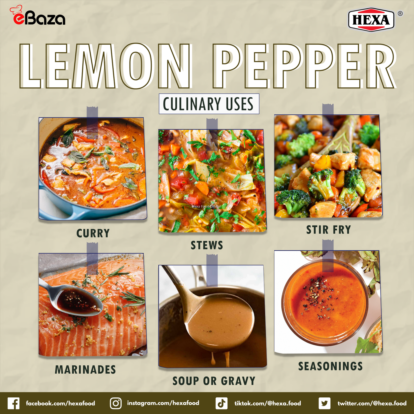 HEXA HALAL Lemon Pepper Seasoning 160g