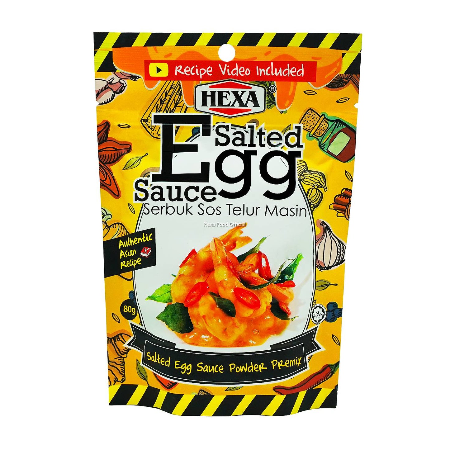 HEXA HALAL Sichuan Mala Rempah 150gm + HEXA Salted Egg Sauce Powder Premix 80gm