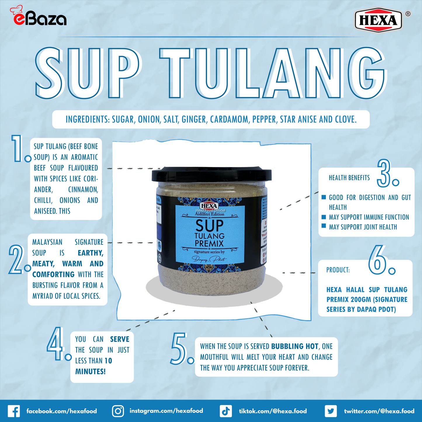 HEXA HALAL Sup Tulang Premix 200gm (Signature Series By Dapaq Pdot)
